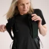 Lana Merinoull-tröja med rund hals, kortärmad, dam