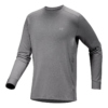 Rho T-shirt i merinoull med rund hals och långa ärmar "Grey"