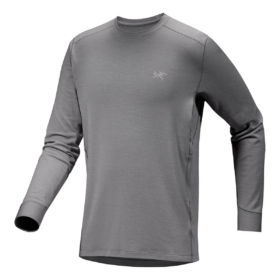 Rho T-shirt i merinoull med rund hals och långa ärmar "Grey"