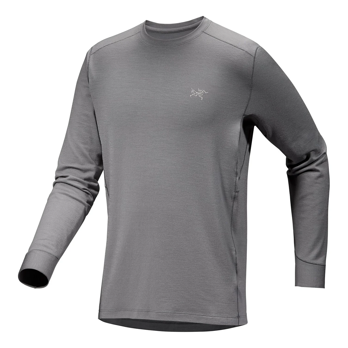 Rho T-shirt i merinoull med rund hals och långa ärmar "Grey"