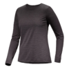 Taema T-shirt med rund hals och långa ärmar "Black"