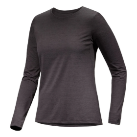 Taema T-shirt med rund hals och långa ärmar "Black"